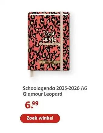 Bruna Schoolagenda 2025-2026 A6 Glamour Leopard aanbieding