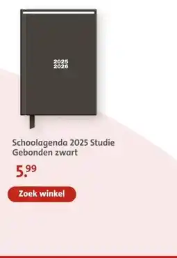Bruna Schoolagenda 2025 Studie Gebonden zwart aanbieding