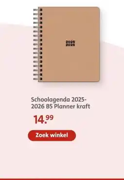 Bruna Schoolagenda 2025- 2026 B5 Planner kraft aanbieding