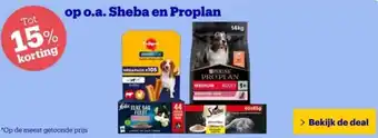 Bol.com op o.a. Sheba en Proplan aanbieding