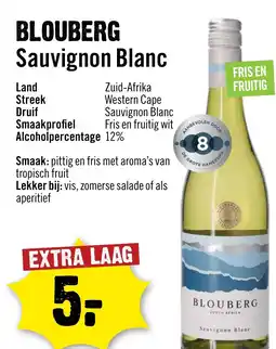 Dirck 3 BLOUBERG Sauvignon Blanc aanbieding