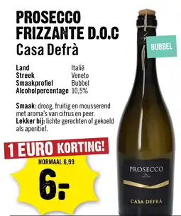 Dirck 3 PROSECCO FRIZZANTE D.O.C Casa Defrà aanbieding