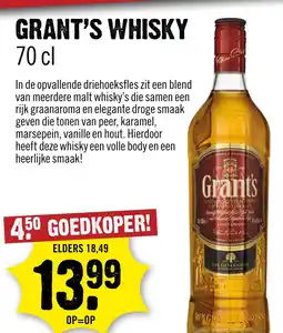 Dirck 3 GRANT'S WHISKY aanbieding