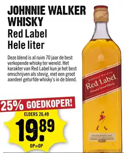 Dirck 3 JOHNNIE WALKER WHISKY Red Label aanbieding