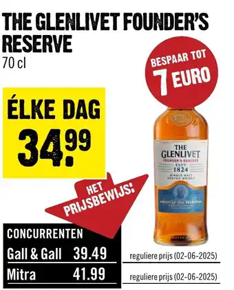 Dirck 3 THE GLENLIVET FOUNDER'S RESERVE aanbieding