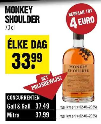 Dirck 3 MONKEY SHOULDER aanbieding