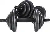 Bol.com Opti Gietijzeren Halterset - 20kg Verstelbare Dumbbell Set 2x10 kg aanbieding