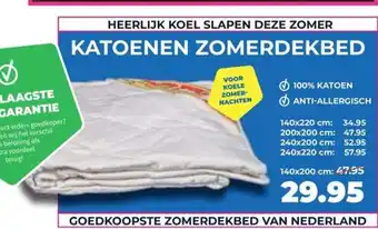 Matrasconcurrent Katoenen zomerdekbed aanbieding
