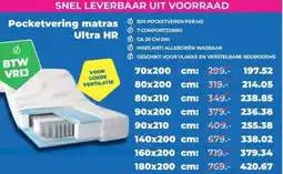 Matrasconcurrent Pocketvering matras Ultra HR aanbieding