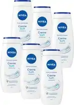Bol.com NIVEA Crème Soft Douchecrème - Body Wash - Met amandelolie - Voordeelverpakking 6 x 250 ml aanbieding