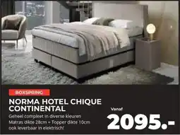 Matrasconcurrent Norma hotel chique continental aanbieding