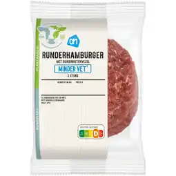 Albert Heijn AH Runderburger minder vet 2 stuks aanbieding