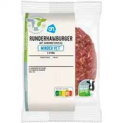 Albert Heijn AH Runderburger minder vet 2 stuks aanbieding