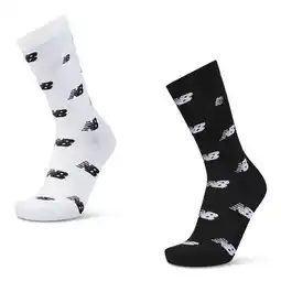 Foot Locker New Balance Crew 2 Pack Unisex Sokken - Zwart - Maat: 39-42 - Katoen - Foot Locker aanbieding