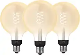 Coolblue Philips Hue Filamentlamp White Globe XL E27 - 2023 - 3-pack aanbieding