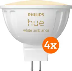 Coolblue Philips Hue spot White Ambiance MR16 4-pack aanbieding