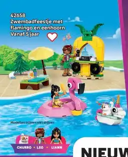LEGO 42658 Zwembadfeestje met flamingo en eenhoorn aanbieding