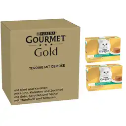 Zooplus 96 x 85 g Gourmet Gold geselecteerd natvoer + 24 x 85 g Gourmet Gold Raffiniertes Ragout gratis! aanbieding