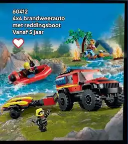 LEGO 60412 4x4 brandweerauto met reddingsboot aanbieding