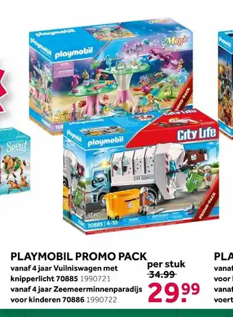 Intertoys Playmobil Promo Pack 4 jaar Vuilniswagen met knipperlicht 70885 per stuk aanbieding