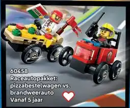 LEGO 60458 Raceautopakket: pizzabestelwagen vs. brandweerauto aanbieding