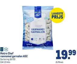 Makro Metro Chef vannamei garnalen ASC aanbieding