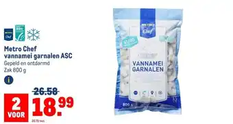 Makro Metro Chef vannamei garnalen ASC aanbieding