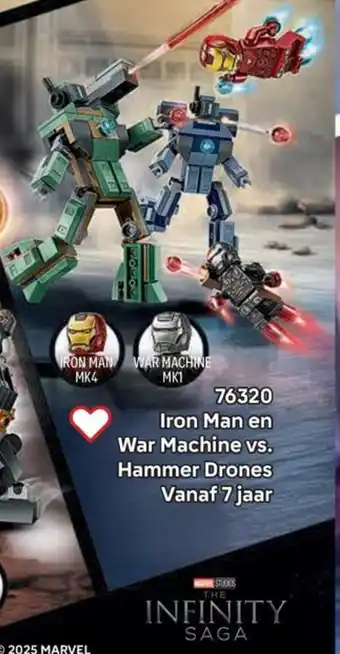 LEGO 76320 Iron Man en War Machine vs. Hammer Drones aanbieding