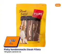 Action Pinky hondensnacks Steak Fillets aanbieding