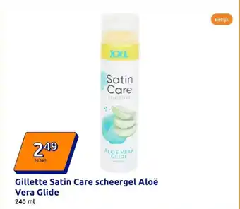 Action Gillette Satin Care scheergel Aloë Vera Glide aanbieding