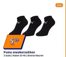 Action Puma sneakersokken aanbieding