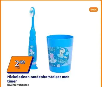Action Nickelodeon tandenborstelset met timer aanbieding