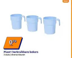 Action Plast1 herbruikbare bekers aanbieding