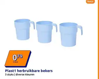 Action Plast1 herbruikbare bekers aanbieding