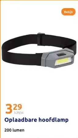 Action Oplaadbare hoofdlamp aanbieding