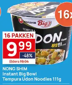 Butlon NONG SHIM Instant Big Bowl Tempura Udon Noodles aanbieding