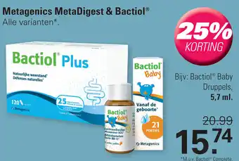 De Online Drogist Metagenics MetaDigest & Bactiol aanbieding