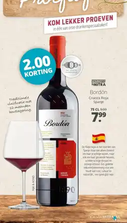 Mitra Bordón Crianza Rioja aanbieding