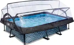 Bol.com EXIT Stone zwembad 300x200x65cm met filterpomp en overkapping - grijs aanbieding