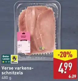 ALDI Verse varkens schnitzels aanbieding