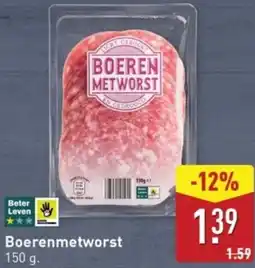 ALDI Boerenmetworst aanbieding