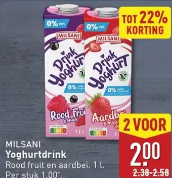 ALDI Milsani Yoghurtdrink aanbieding