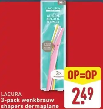 ALDI Lacura 3-pack wenkbrauw shapers dermaplane aanbieding
