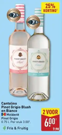 ALDI Cantolino Pinot Grigio Blush en Bianco aanbieding