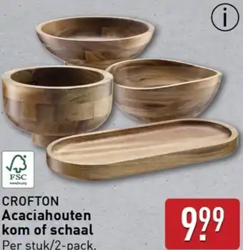 ALDI Crofton Acaciahouten kom of schaal aanbieding