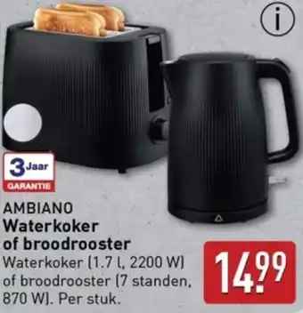 ALDI Ambiano Waterkoker of broodrooster aanbieding