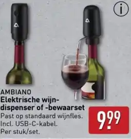 ALDI Ambiano Elektrische wijn dispenser of bewaarset aanbieding