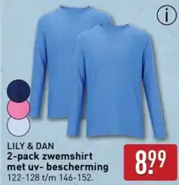 ALDI Lily & dan 2-pack zwemshirt met uv bescherming aanbieding