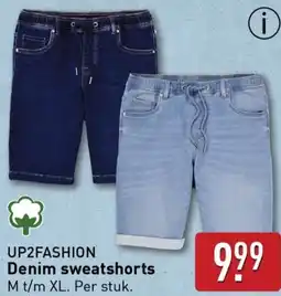 ALDI Up2fashion Denim sweatshorts aanbieding