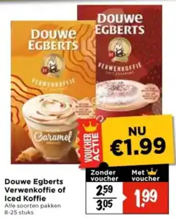 Vomar Voordeelmarkt Douwe Egberts Verwenkoffie of Iced Koffie aanbieding